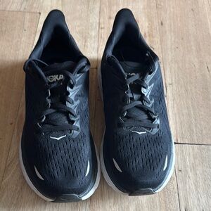 Hoka Black Athletic Running Shoes with Cushioned Soles